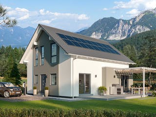 Fertighaus SmartSpace-E-140 E1 von SCHWABENHAUS Schlüsselfertig ab 376386€, Satteldach-Klassiker Außenansicht 1