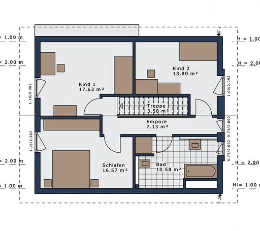 Fertighaus SmartSpace-E-140 E1 von Schwabenhaus Schlüsselfertig ab 330598€, Satteldach-Klassiker Grundriss 2