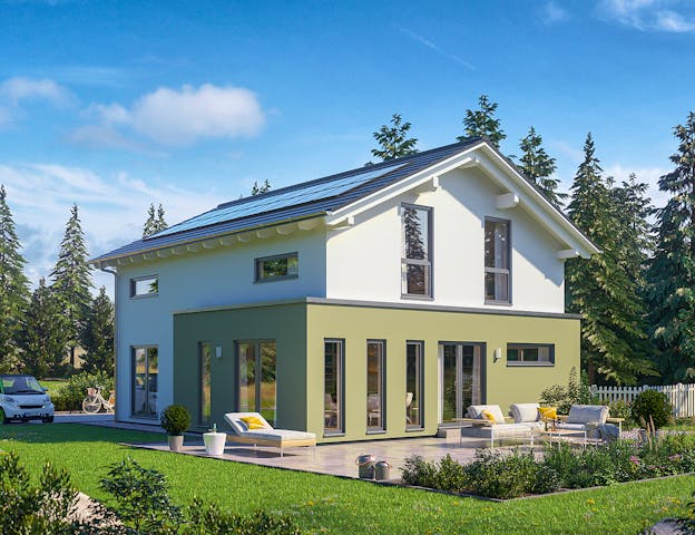 Satteldach-Energiesparhaus mit KfW 55 Energiestandard von Schwabenhaus