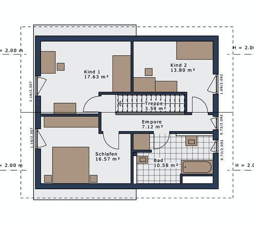 Fertighaus SmartSpace-E-140 E3 von Schwabenhaus Schlüsselfertig ab 330532€, Satteldach-Klassiker Grundriss 2