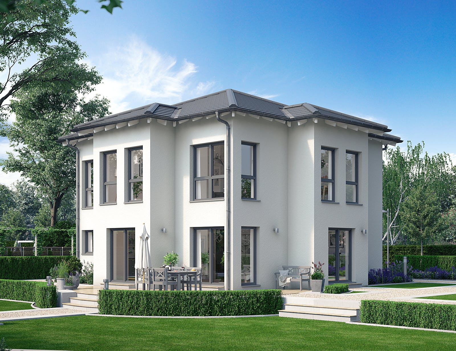 Fertighaus Solitaire-E-145 E7 von SCHWABENHAUS Schlüsselfertig ab 417033€, Stadtvilla Außenansicht 1