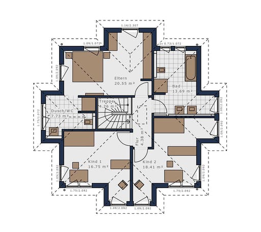 Fertighaus Solitaire-E-145 E7 von Schwabenhaus Schlüsselfertig ab 417033€, Stadtvilla Grundriss 2