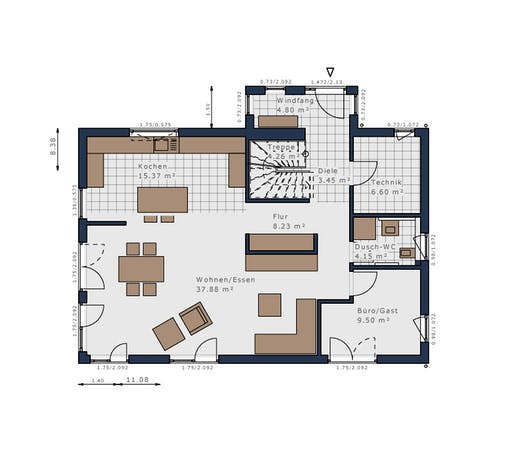 Schwabenhaus - Solitäire E-155 E1 Floorplan 1