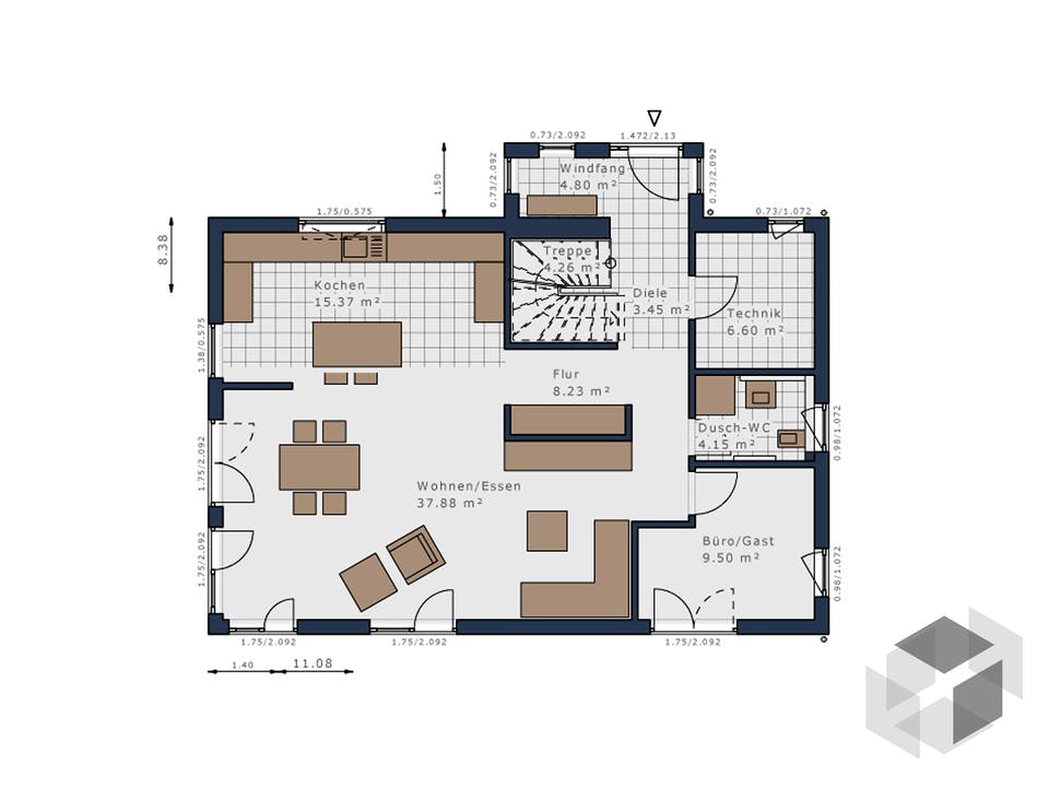 Solitaire-E-155 E1 von Schwabenhaus Grundriss