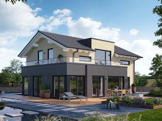 Fertighaus Solitaire-E-155 E4 von SCHWABENHAUS Schlüsselfertig ab 416945€, Satteldach-Klassiker Außenansicht 1