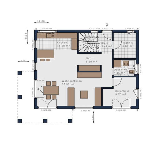 Schwabenhaus - Solitäire E-155 E7 Floorplan 1