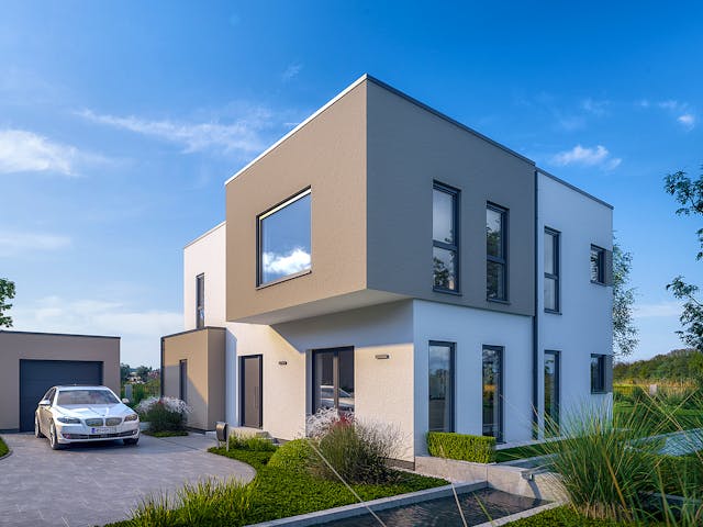 Fertighaus Solitaire-E-155 E9 von SCHWABENHAUS Schlüsselfertig ab 494771€, Cubushaus Außenansicht 1