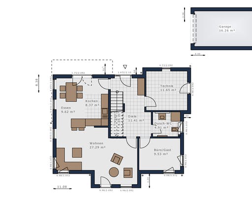Fertighaus Solitaire-E-155 E9 von Schwabenhaus Schlüsselfertig ab 424573€, Cubushaus Grundriss 1