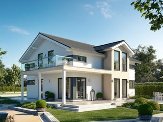 Fertighaus Solitaire-E-165 E4 von SCHWABENHAUS Schlüsselfertig ab 432216€, Satteldach-Klassiker Außenansicht 1