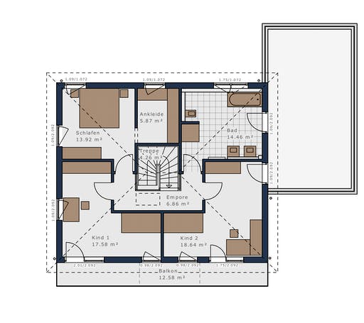 Fertighaus Solitaire-E-165 E7 von Schwabenhaus Schlüsselfertig ab 436257€, Stadtvilla Grundriss 2
