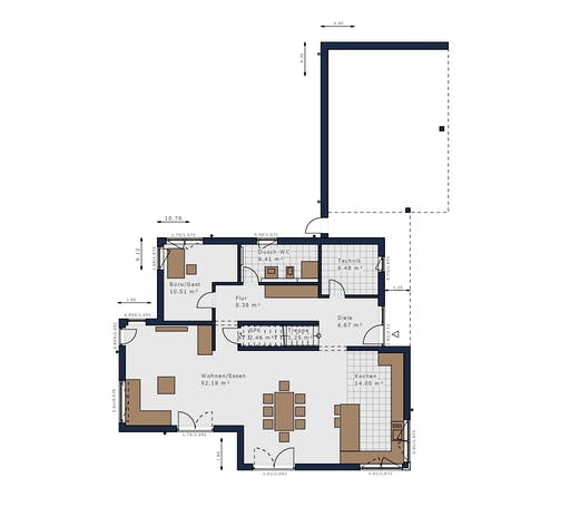 Fertighaus Solitaire-E-165 E9 von Schwabenhaus Schlüsselfertig ab 427392€, Cubushaus Grundriss 1