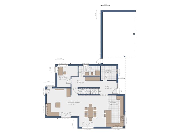 Fertighaus Solitaire-E-165 E9 von SCHWABENHAUS Schlüsselfertig ab 376498€, Cubushaus Grundriss 1