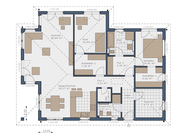 Fertighaus Solitaire Bungalows von SCHWABENHAUS Schlüsselfertig ab 342605€, Bungalow Außenansicht 3
