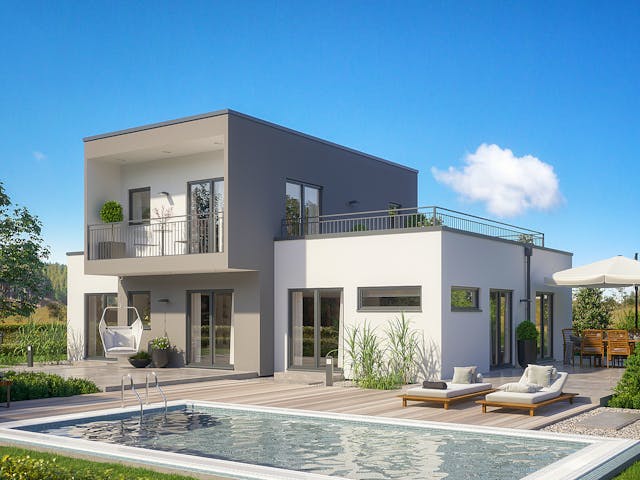 Fertighaus Solitaire Bungalows von SCHWABENHAUS Schlüsselfertig ab 342605€, Bungalow Außenansicht 4