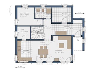 Fertighaus Solitaire Einfamilienhäuser von SCHWABENHAUS Schlüsselfertig ab 348208€, Satteldach-Klassiker Außenansicht 13