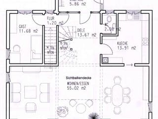Fertighaus Schwäbisch Hall von Keitel-Haus, Pultdachhaus Grundriss 1