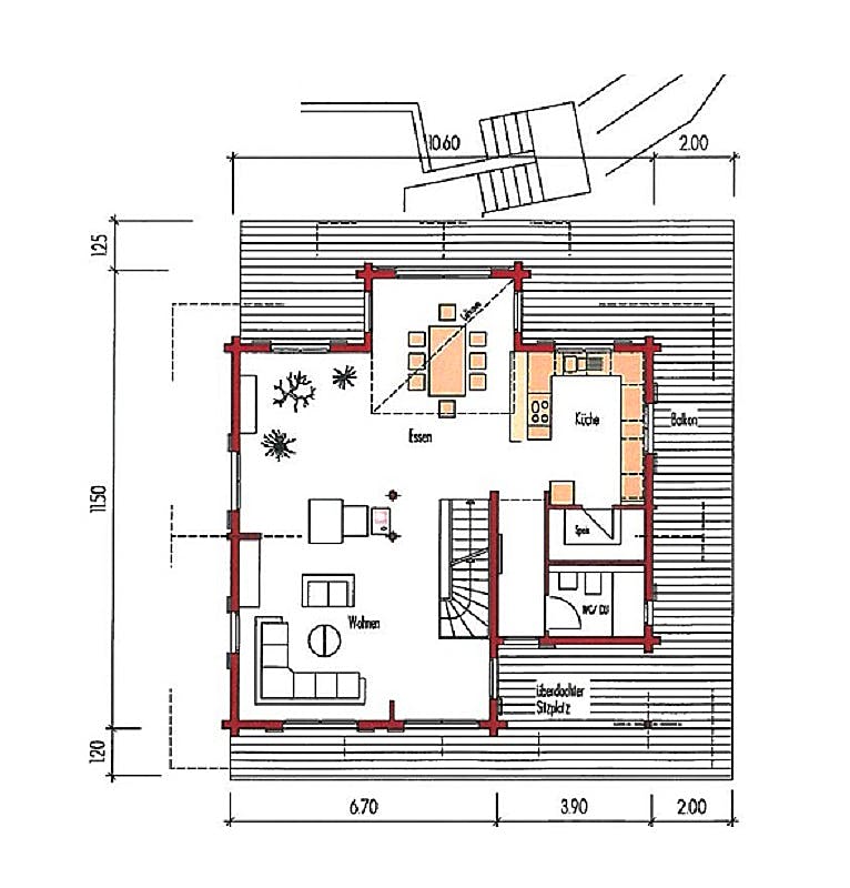 Blockhaus Schwarzwald von Rems-Murr-Holzhaus Schlüsselfertig ab 590000€, Stadtvilla Grundriss 1