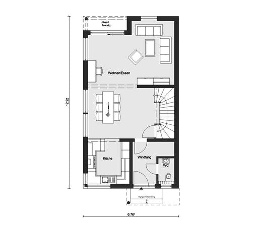 Fertighaus D 30-166.2 - Walmdach Doppelhaus von SchwörerHaus Schlüsselfertig ab 503696€, Stadtvilla Grundriss 1