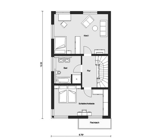 Fertighaus D 30-166.2 - Walmdach Doppelhaus von SchwörerHaus Schlüsselfertig ab 503696€, Stadtvilla Grundriss 2