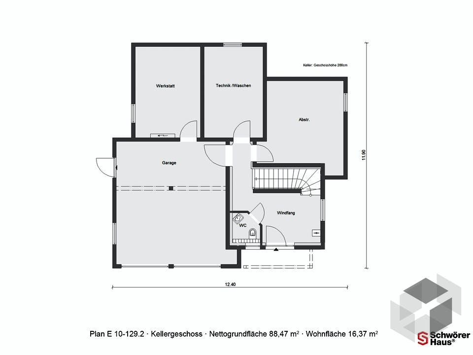 E 10-129.2 - Skandinavischer Bungalow von SchwörerHaus Grundriss