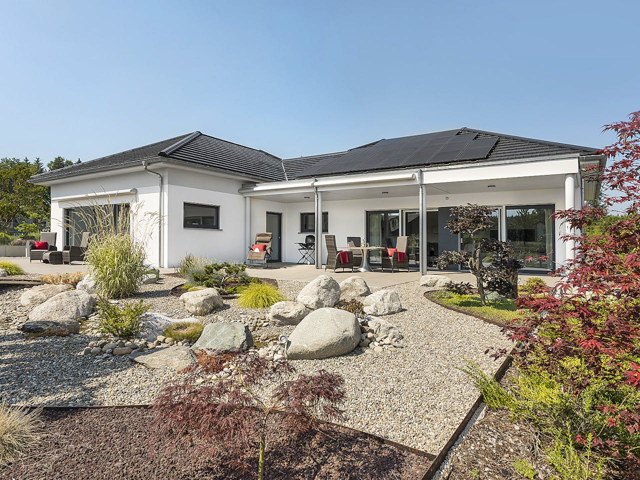 Fertighaus E 10-176.1 - Moderner Bungalow von SchwörerHaus Schlüsselfertig ab 636698€, Bungalow Außenansicht 1