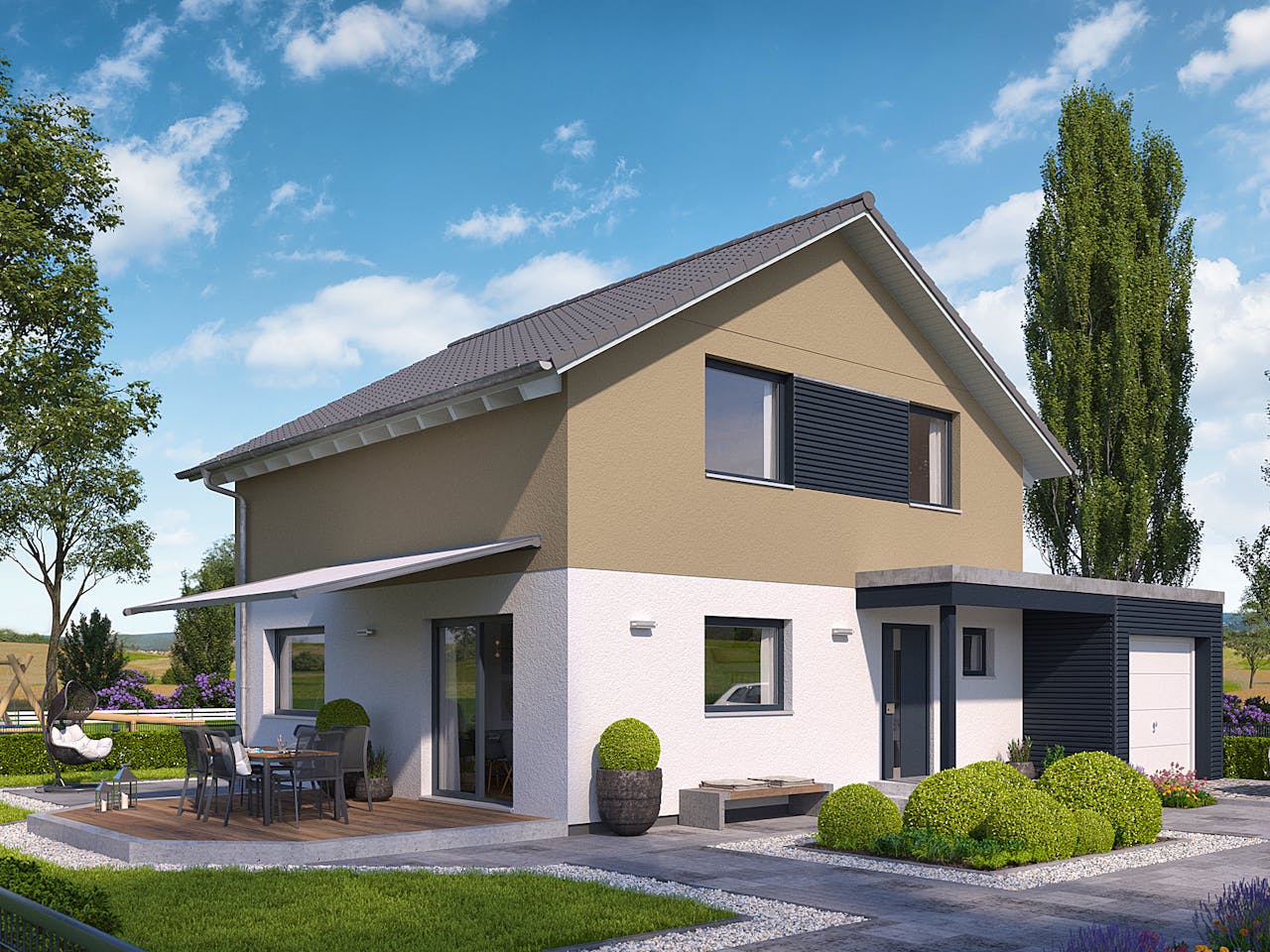 Fertighaus E 15-115.2 - Planungsidee Aktionshaus von SchwörerHaus Schlüsselfertig ab 253102€, Außenansicht 1