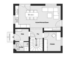 Fertighaus E 15-115.2 - Planungsidee Aktionshaus von SchwörerHaus Schlüsselfertig ab 253102€, Grundriss 1