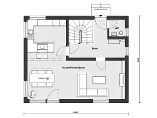 Fertighaus E 15-121.9 - Haus mit Satteldach von SchwörerHaus Schlüsselfertig ab 296534€, Satteldach-Klassiker Grundriss 1