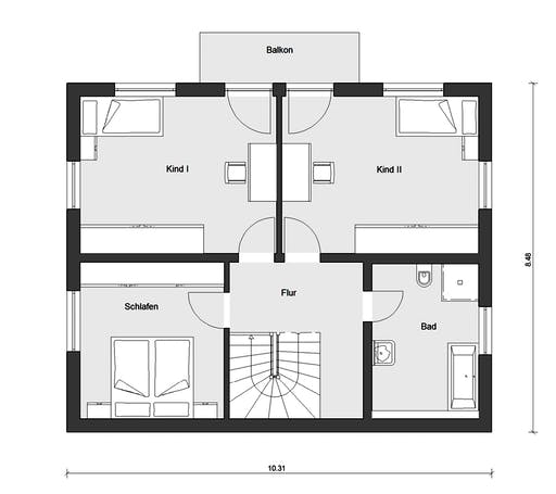 Fertighaus E 15-127.12 - Erker am Haus von SchwörerHaus Schlüsselfertig ab 317741€, Satteldach-Klassiker Grundriss 2