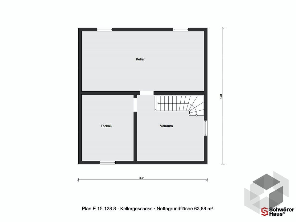 E 15-128.8 - Modernes Landhaus von SchwörerHaus Grundriss