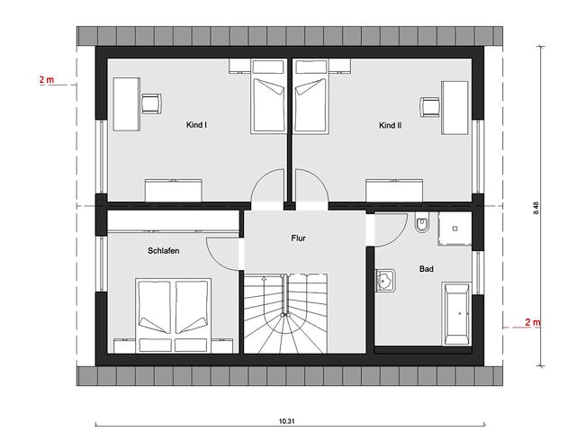 Fertighaus E 15-143.29 - Haus mit Vordach von SchwörerHaus - Österreich Schlüsselfertig ab 342540€, Grundriss 2