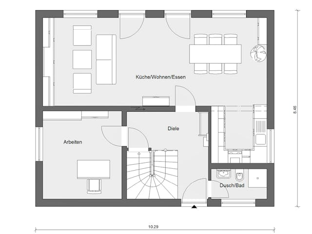 Fertighaus E 15-143.32 - Haus mit Flachdachgaube von SchwörerHaus - Österreich Schlüsselfertig ab 342540€, Grundriss 1 Fertighaus E 15-143.32 - Haus mit Flachdachgaube von SchwörerHaus - Österreich Schlüsselfertig ab 342540€, Grundriss 1
