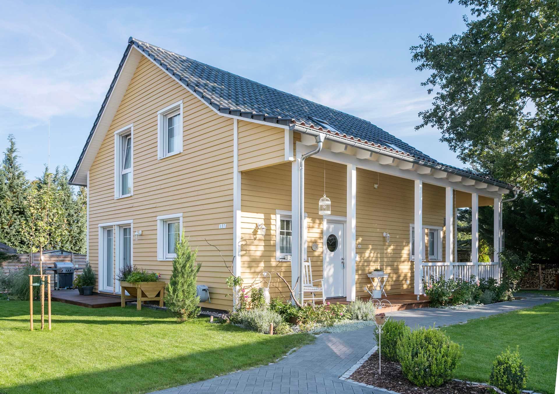 Fertighaus E 15-144.4 - Schwedenhaus von SchwörerHaus Schlüsselfertig ab 358500€, Satteldach-Klassiker Außenansicht 1