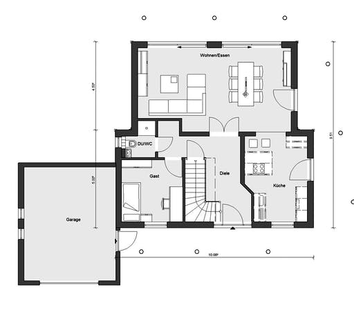 Fertighaus E 15-146.3 - Young Family Home 1 von SchwörerHaus Schlüsselfertig ab 471933€, Pultdachhaus Grundriss 1