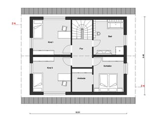 Fertighaus E 15-147.3 - Einfamilienhaus mit Terrasse von SchwörerHaus Schlüsselfertig ab 358371€, Grundriss 2