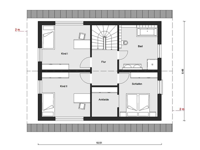 Fertighaus E 15-147.3 - Einfamilienhaus mit Terrasse von SchwörerHaus Schlüsselfertig ab 350350€, Grundriss 2