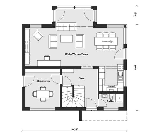 Fertighaus E 15-149.10 - Individuell geplantes Aktionshaus von SchwörerHaus Schlüsselfertig ab 436590€, Grundriss 1