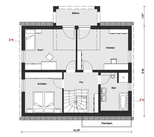 Fertighaus E 15-149.10 - Individuell geplantes Aktionshaus von SchwörerHaus Schlüsselfertig ab 436590€, Grundriss 2