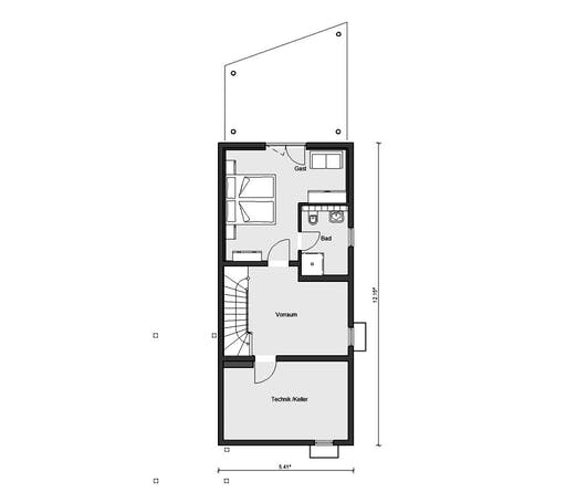 Fertighaus E 15-150.2 - Schmales Hauskonzept von SchwörerHaus Schlüsselfertig ab 360822€, Satteldach-Klassiker Grundriss 3