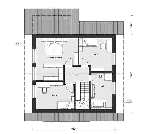 Fertighaus E 15-153.1 - Sonneninselhaus von SchwörerHaus Schlüsselfertig ab 405752€, Satteldach-Klassiker Grundriss 2