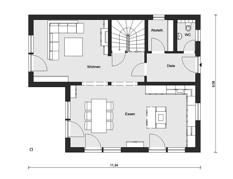 Fertighaus E 15-153.2 - Fertighaus mit Doppelgarage von SchwörerHaus Schlüsselfertig ab 446100€, Grundriss 1