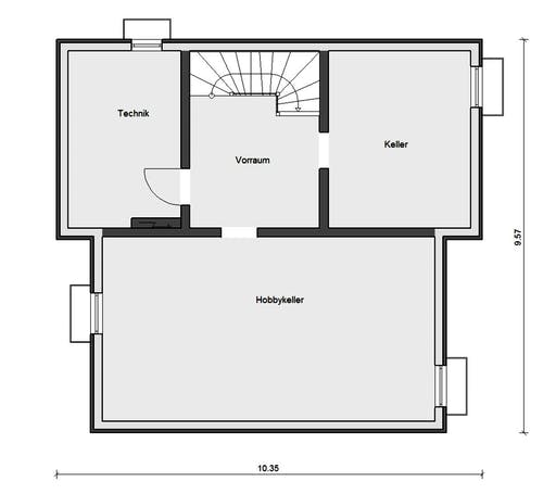 Fertighaus E 15-154.1 - Fertighaus mit Holz von SchwörerHaus Schlüsselfertig ab 426080€, Pultdachhaus Grundriss 3