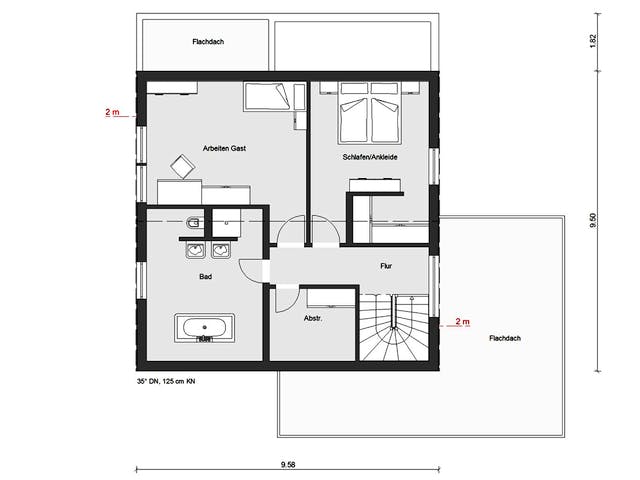 Fertighaus E 15-158.3 - Modernes Satteldachhaus von SchwörerHaus - Österreich Schlüsselfertig ab 416460€, Grundriss 2