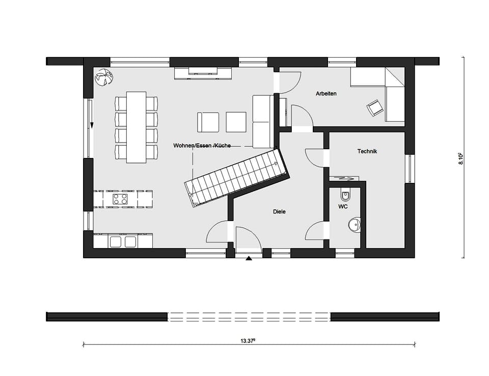 Fertighaus E 15-170.1 - Musterhaus Helmstorf von SchwörerHaus Schlüsselfertig ab 640800€, Satteldach-Klassiker Grundriss 1