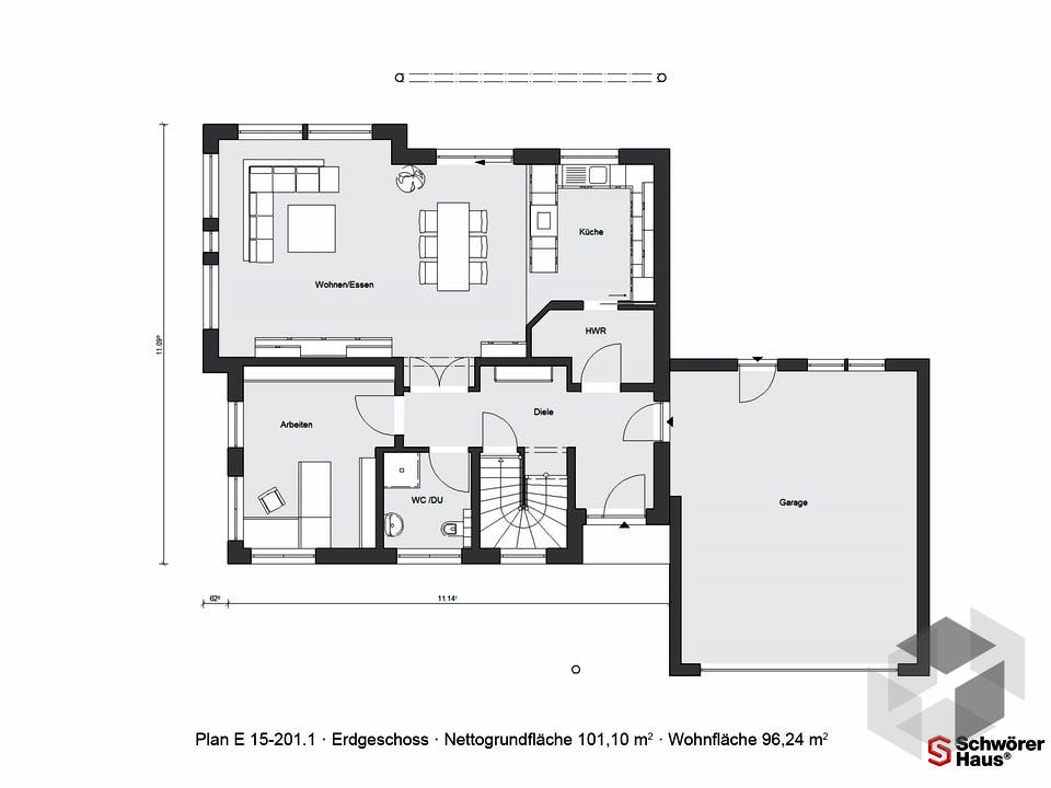 E 15-201.1 - Plusenergiehaus von SchwörerHaus Grundriss