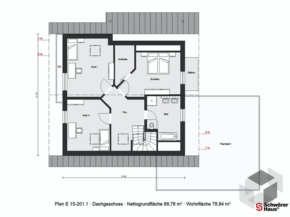 E 15-201.1 - Plusenergiehaus von SchwörerHaus Grundriss