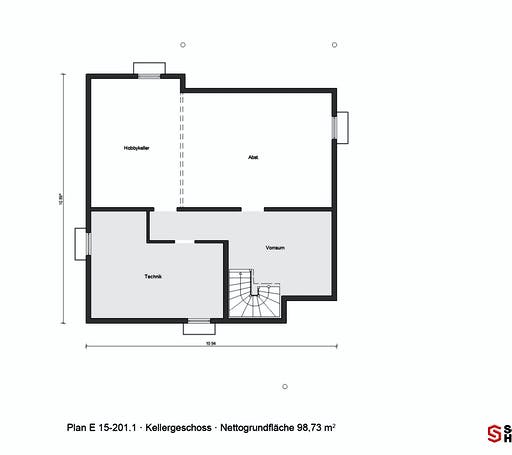 Fertighaus E 15-201.1 - Plusenergiehaus von SchwörerHaus Schlüsselfertig ab 578540€, Satteldach-Klassiker Grundriss 3