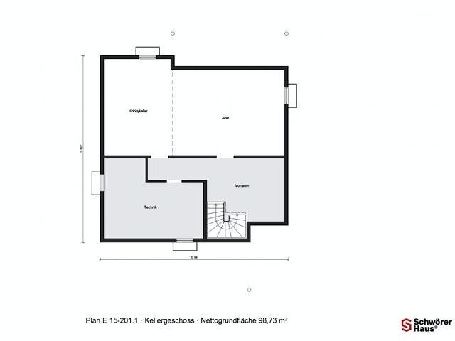 Fertighaus E 15-201.1 - Plusenergiehaus von SchwörerHaus Schlüsselfertig ab 576850€, Satteldach-Klassiker Grundriss 3