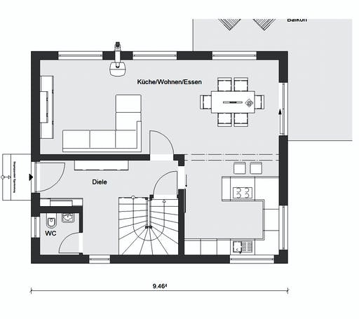 Fertighaus E 15-121.7 - Kundenhaus mit Eigenleistungen von SchwörerHaus Schlüsselfertig ab 340725€, Grundriss 1