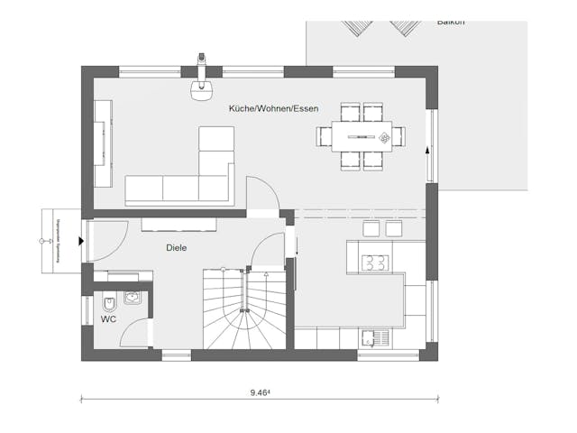 Fertighaus E 15-121.7 - Kundenhaus Bagatur von SchwörerHaus Schlüsselfertig ab 359910€, Satteldach-Klassiker Grundriss 1